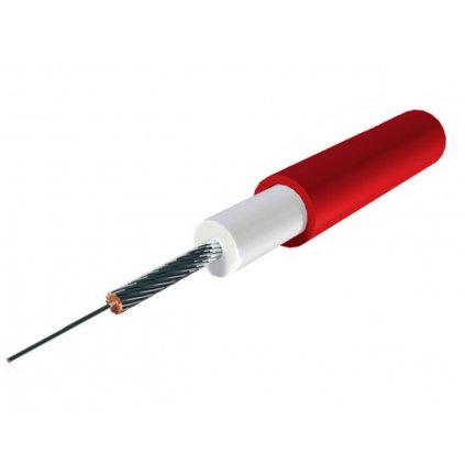 zapalovací kabel 7 mm silikonový s měděným drátem, TESLA (1 m , červený)
