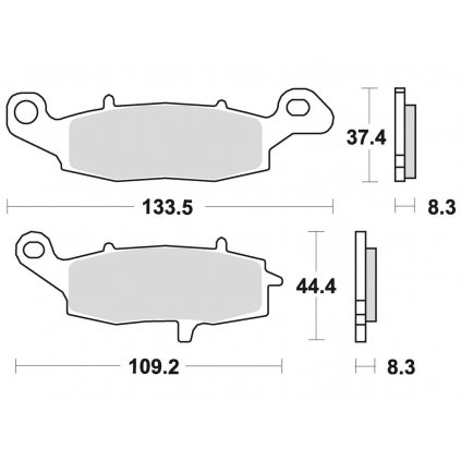 brzdové destičky, BRAKING (semi-metalická směs SM1) 2 ks v balení