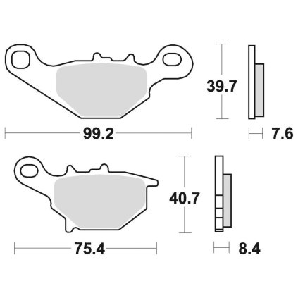 brzdové destičky, BRAKING (semi-metalická směs SM1) 2 ks v balení