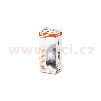 žárovka H6W 12V 6W (patice BAX9s) OSRAM