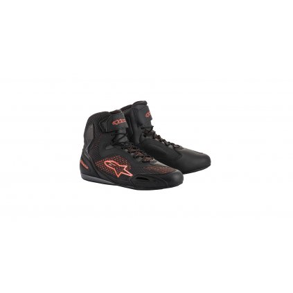boty FASTER-3 RIDEKNIT, ALPINESTARS (černá/červená fluo) 2025 (Velikost 38)