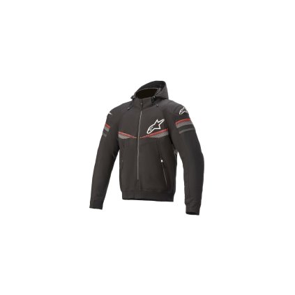 bunda SEKTOR 2 TECH HOODIE, ALPINESTARS (černá/světlá červená) 2025