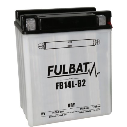 baterie 12V, YB14L-B2, 14,7Ah, 165A, konvenční 134x89x166 FULBAT (vč. balení elektrolytu)
