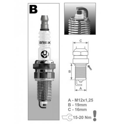 zapalovací svíčka BR12YC řada Super, BRISK - Česká Republika
