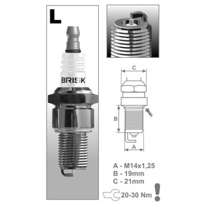 zapalovací svíčka L10S řada Silver Racing, BRISK - Česká Republika