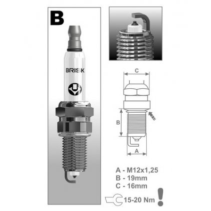 zapalovací svíčka BR12YP řada Platin, BRISK - Česká Republika