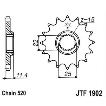 řetězové kolečko pro sekundární řetězy typu 520, Q-TECH (13 zubů)