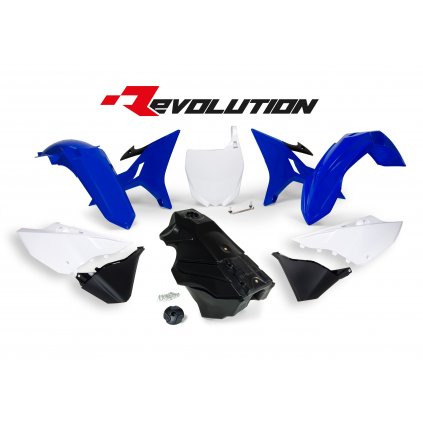 sada plastů Yamaha - REVOLUTION KIT pro YZ 125/250 02-21, RTECH (modro-bílo-černá, 7 dílů)