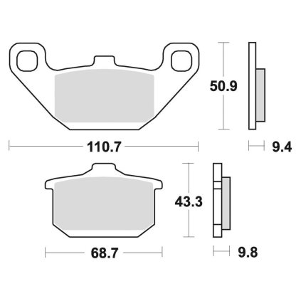 brzdové destičky, BRAKING (semi-metalická směs SM1) 2 ks v balení