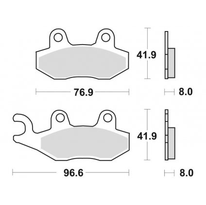 brzdové destičky, BRAKING (semi-metalická směs SM1) 2 ks v balení