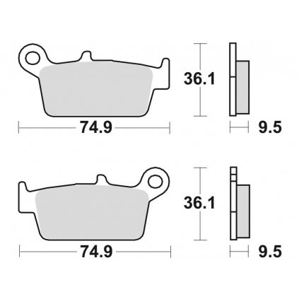 brzdové destičky, BRAKING (semi-metalická směs SM1) 2 ks v balení