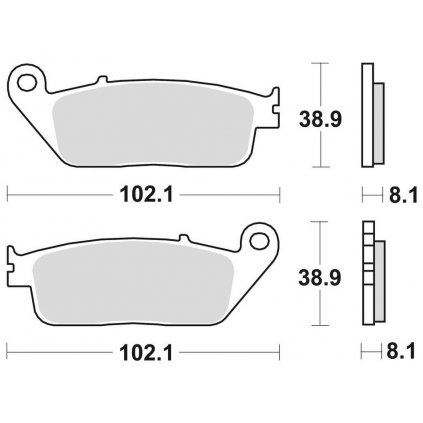 brzdové destičky, BRAKING (semi-metalická směs SM1) 2 ks v balení