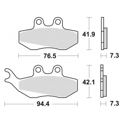 brzdové destičky, BRAKING (semi-metalická směs SM1) 2 ks v balení