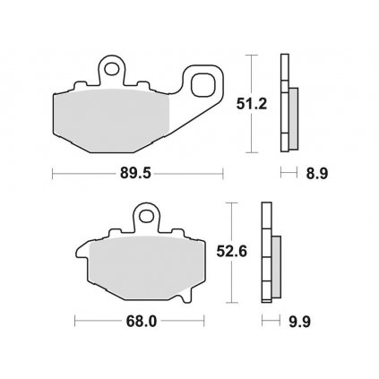 brzdové destičky, BRAKING (semi-metalická směs SM1) 2 ks v balení