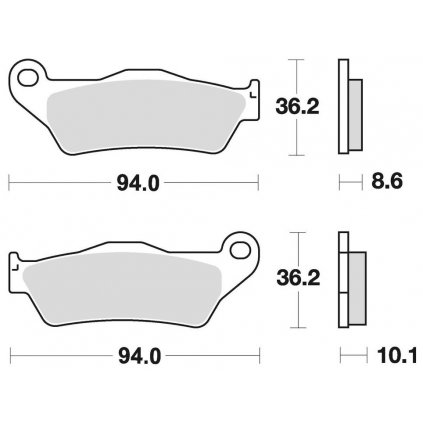 brzdové destičky, BRAKING (semi-metalická směs SM1) 2 ks v balení