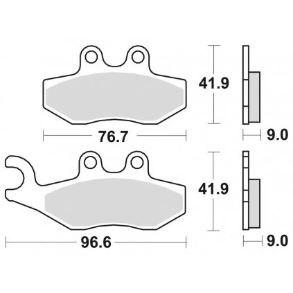 brzdové destičky, BRAKING (semi-metalická směs SM1) 2 ks v balení