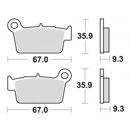 brzdové destičky, BRAKING (semi-metalická směs SM1) 2 ks v balení