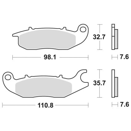 brzdové destičky, BRAKING (semi-metalická směs SM1) 2 ks v balení