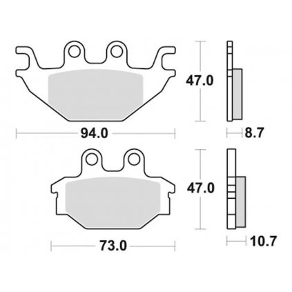 brzdové destičky, BRAKING (semi-metalická směs SM1) 2 ks v balení