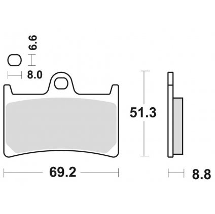 brzdové destičky, BRAKING (semi metalická směs CM66) 2 ks v balení