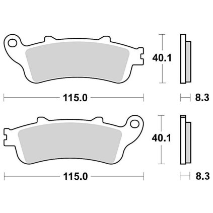 brzdové destičky, BRAKING (semi metalická směs CM66) 2 ks v balení