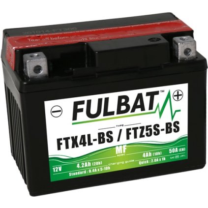 baterie 12V, YTX4L-BS, 3Ah, 50A, bezúdržbová MF AGM 114x71x86, FULBAT (vč. balení elektrolytu)