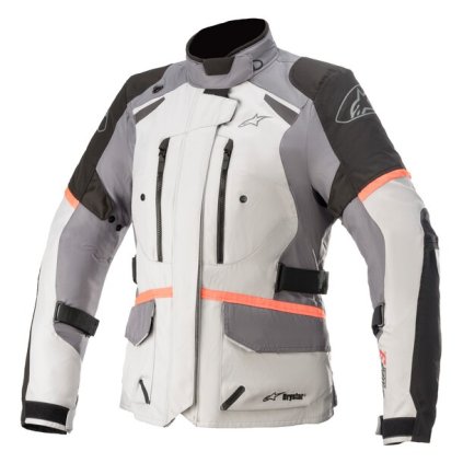 bunda STELLA ANDES DRYSTAR, TECH-AIR 5 kompatibilní, ALPINESTARS, dámská (světle šedá/tmavě šedá/černá/růžová fluo) 2025 (Velikost S)