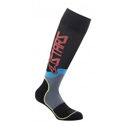 ponožky MX PLUS-2 SOCKS 2022, ALPINESTARS, dětské (černá/žlutá fluo/korálová)