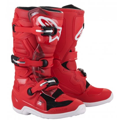 boty TECH 7 S, ALPINESTARS, dětské (červená) 2025 (Velikost 34)