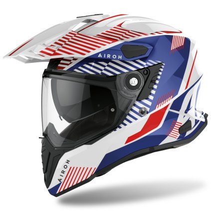 přilba COMMANDER Boost, AIROH (lesklá bílá/modrá) 2022