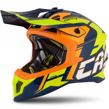 přilba Cross Pro II Contra, CASSIDA (žlutá fluo/oranžová/modrá)