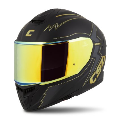 přilba Integral GT 2.1 Flash, CASSIDA (černá matná/metalická zlatá/tmavě šedá) plexi s přípravou pro Pinlock 2026 (Velikost 3XL (65 až 66 cm))