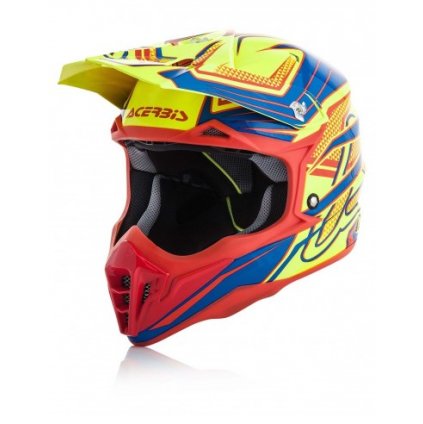 casco acerbis impact 30 amarillo fluo azul rojo