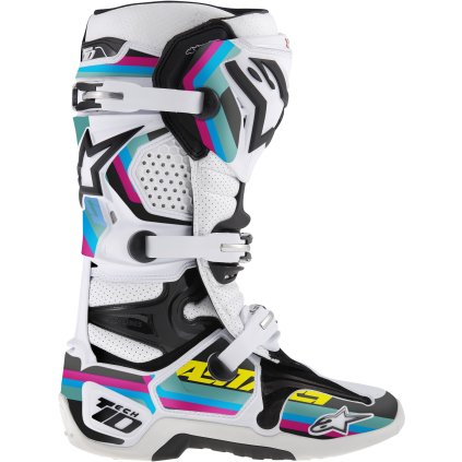 sada polepů pro boty TECH 10 model 2014 až 2018, ALPINESTARS (černá/světle modrá/fialová/zelená) (Velikost 7-10/40)