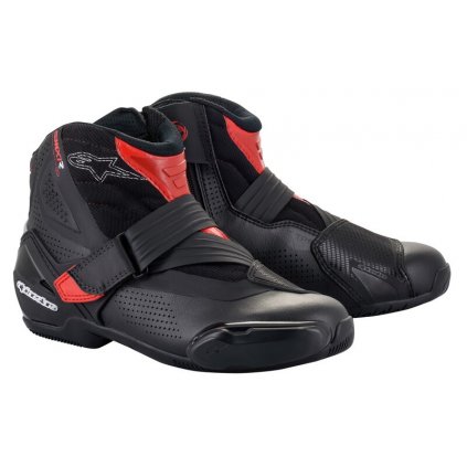 boty SMX-1 R VENTED 2022, ALPINESTARS (černá/červená, perforovaná obšívka)