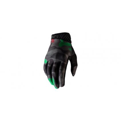 rukavice RIDEFIT, 100% (army zelená/černá)
