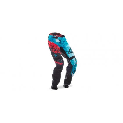 kalhoty cyklistické MTB, FLY RACING (černá/modrozelená/červená) (Velikost 30 | Barva)