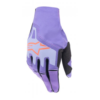 rukavice TECHSTAR, ALPINESTARS (fialová/světle modrá/oranžová) 2024