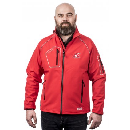 Bunda ACI Softshell červená reflex prvky