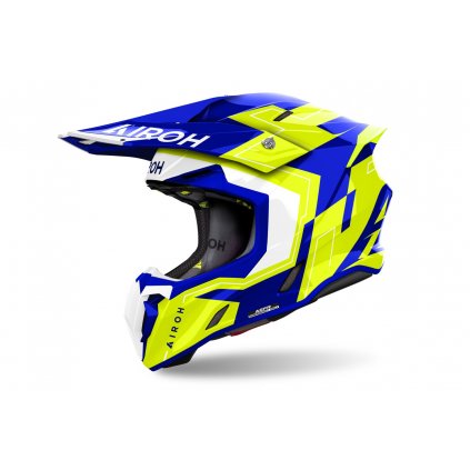 přilba TWIST 3 Dizzy, AIROH (lesklá modrá/žlutá) 2025 (Velikost XS)