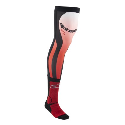 ponožky pod ortézy KNEE BRACE, ALPINESTARS (červená fluo/bílá/černá) 2025 (Velikost S/M)
