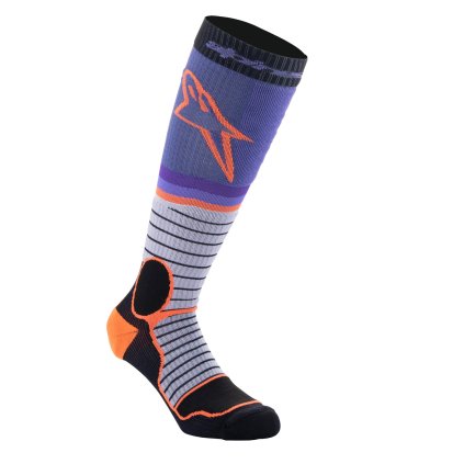 ponožky MX PRO, ALPINESTARS (černá/šedá/fialová/oranžová) 2026 (Velikost S)