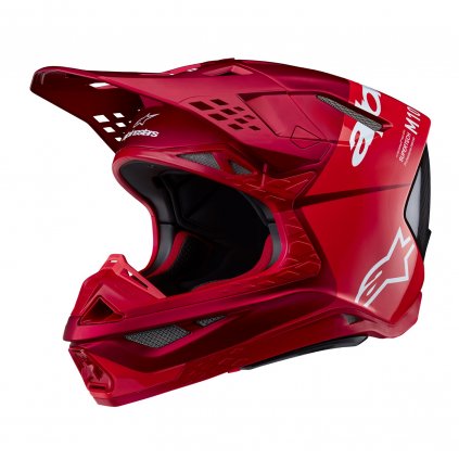přilba SUPERTECH S-M10 FLOOD, ALPINESTARS (červená fluo/červená matná) 2025 (Velikost XS (obvod 53 - 54 cm))