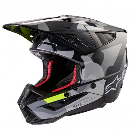 přilba S-M5 ROVER 2, ALPINESTARS (tmavě šedá/žlutá fluo) 2026 (Velikost XL (obvod 61 - 62 cm))