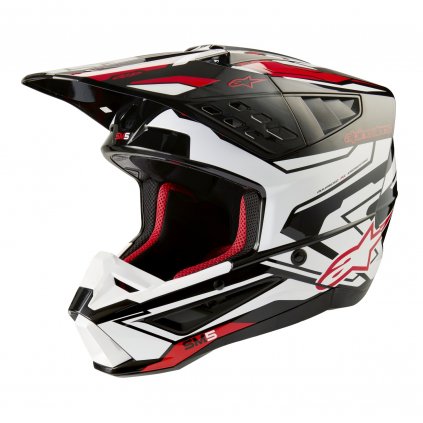 přilba S-M5 ACTION 2, ALPINESTARS (černá/bílá/červená fluo) 2025 (Velikost 2XL (obvod 63 - 64 cm))