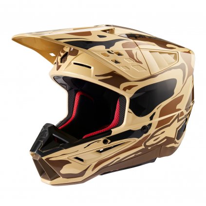 přilba S-M5 MINERAL, ALPINESTARS (tmavě hnědá camo matná) 2025 (Velikost XS (obvod 53 - 54 cm))