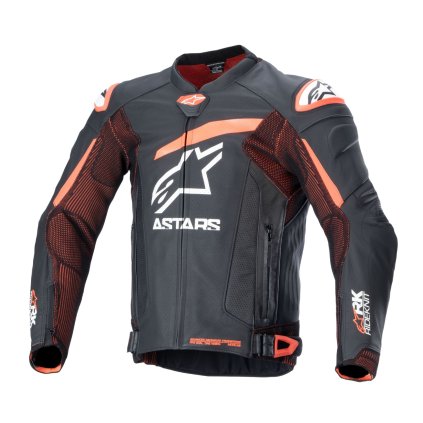 bunda GP PLUS R 4 RIDEKNIT, ALPINESTARS (černá/červená fluo/bílá) 2025 (Velikost 54)