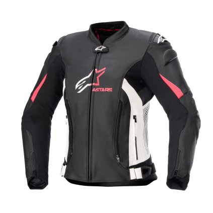 bunda STELLA GP PLUS 4, ALPINESTARS, dámská (černá/bílá/růžová) 2025 (Velikost 42)