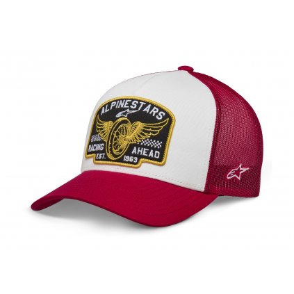 kšiltovka HERITAGE PATCH TRUCKER, ALPINESTARS (bílá/červená)