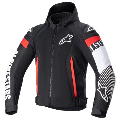 bunda ZACA AIR WATERPROOF, ALPINESTARS (černá/bílá/červená fluo) 2025 (Velikost S)